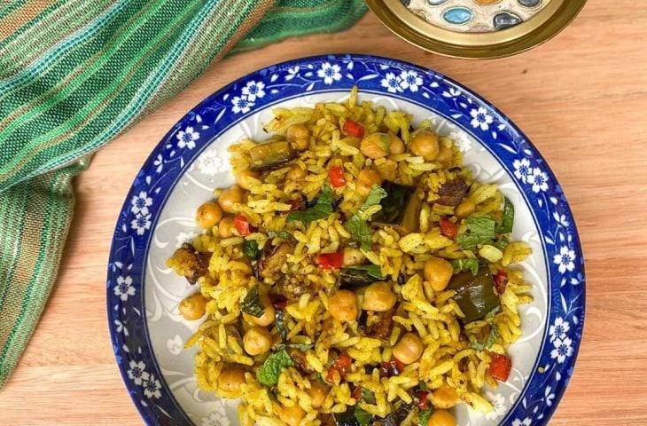 Arroz pilaf vegetariano