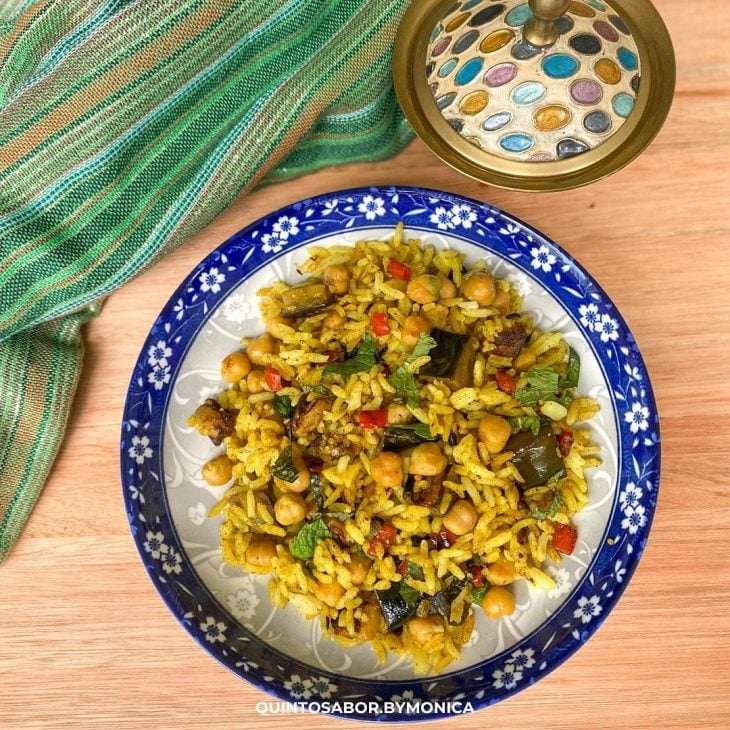 Arroz pilaf vegetariano