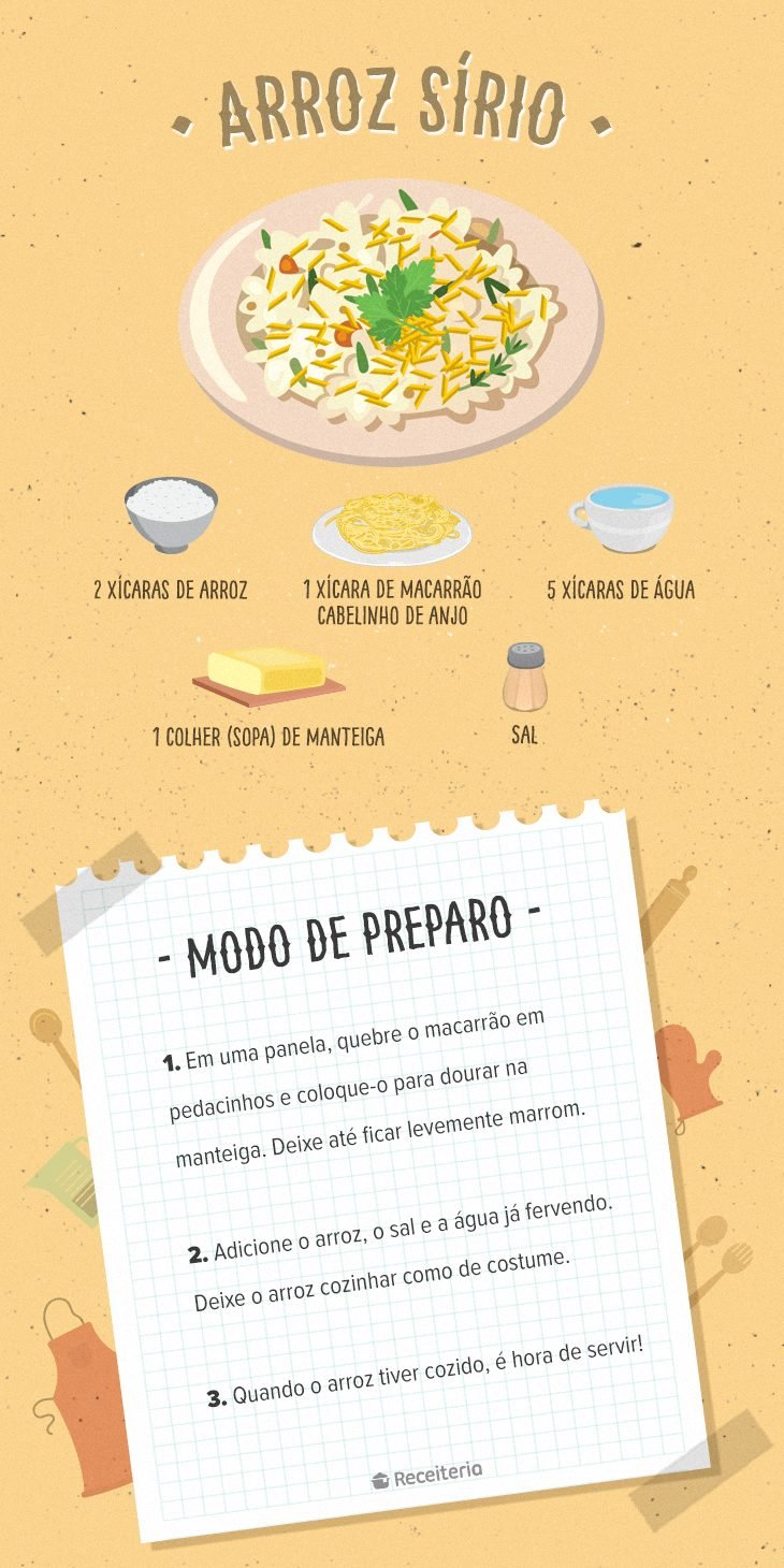 Arroz sírio com cinco ingredientes