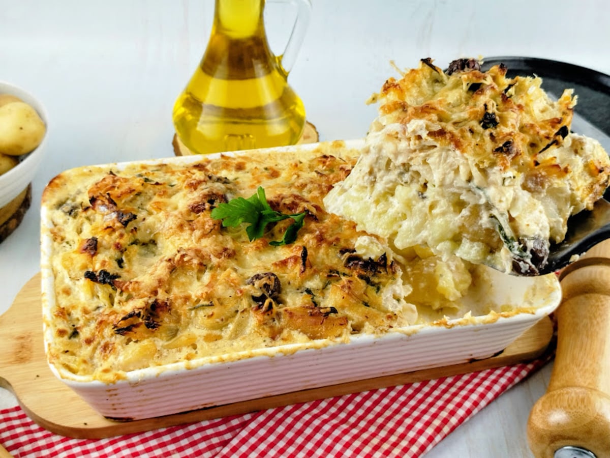 Bacalhau ao forno gratinado