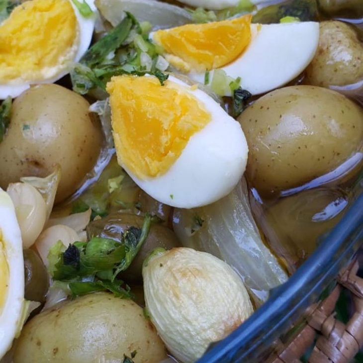 Bacalhau com batata e ovo