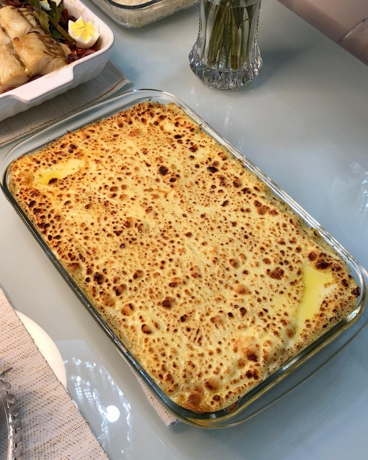 Bacalhau cremoso gratinado