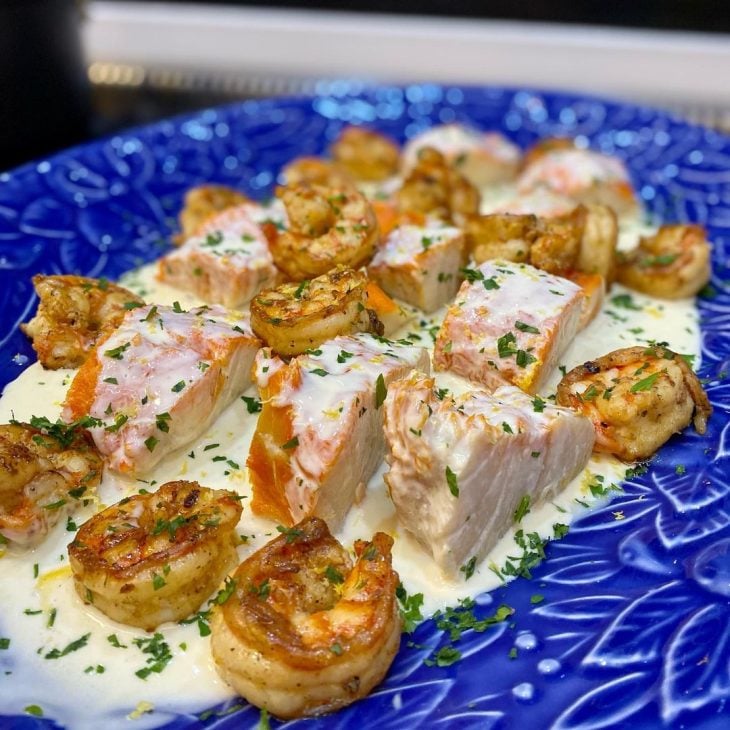Bacalhau defumado ao molho limone