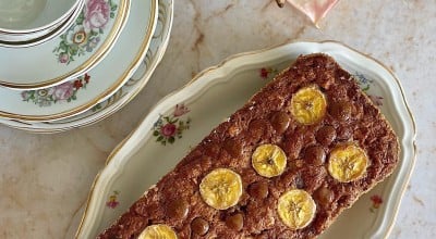 Banana bread com chocolate e nozes