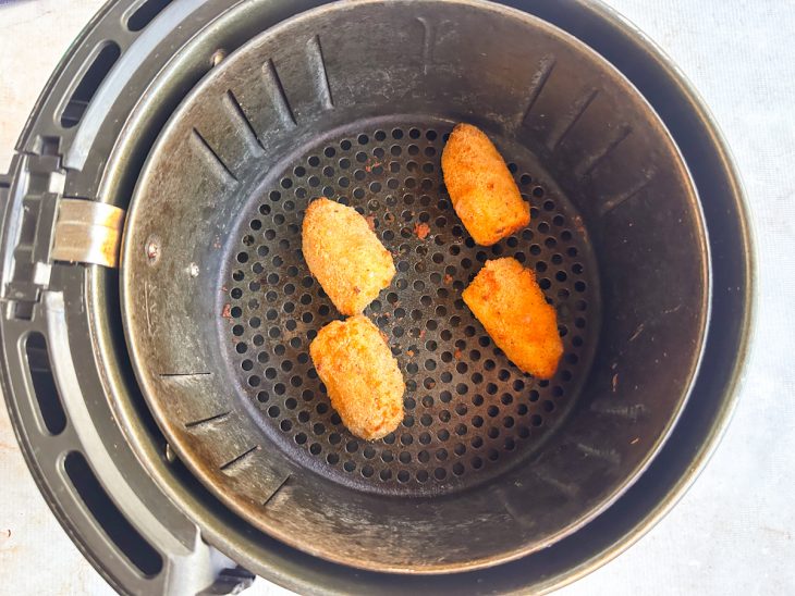 Bananas depois do tempo na air fryer.