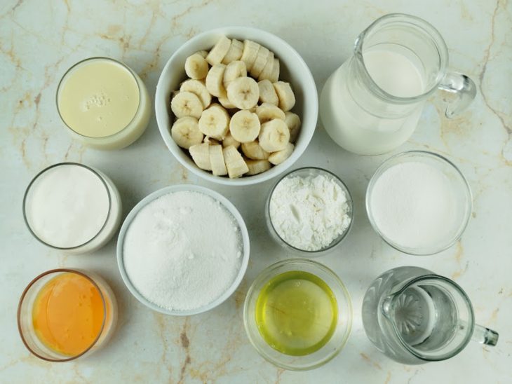 Ingredientes reunidos para o preparo da receita.