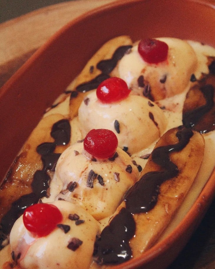 Banana split vegana