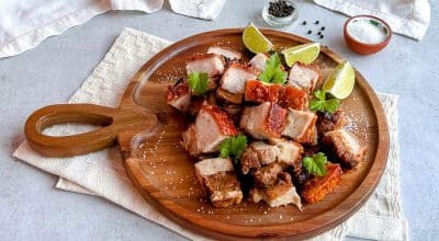 Barriga de porco na air fryer