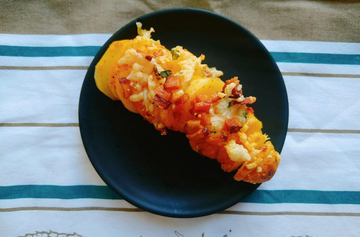 Batata assada com bacon