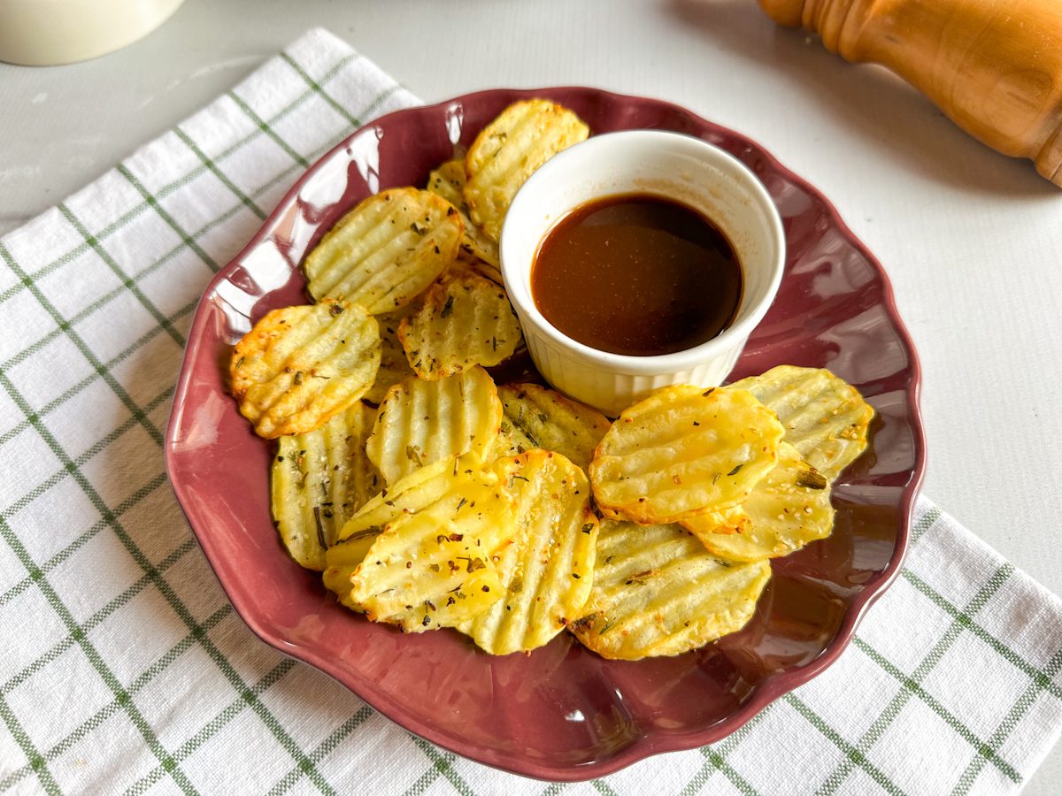Batata chips ondulada