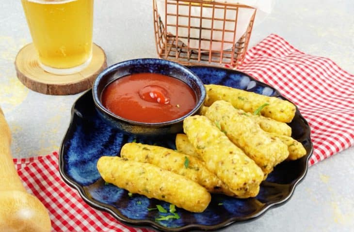 Batata cozida e frita
