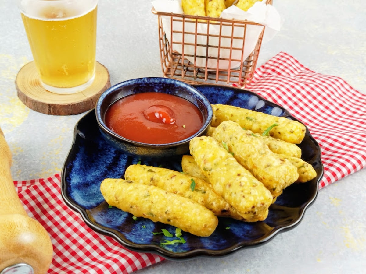 Batata cozida e frita