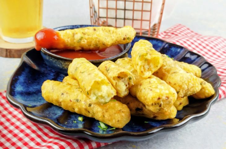 Batata cozida e frita