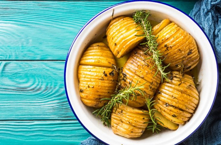 Batata cozida e frita