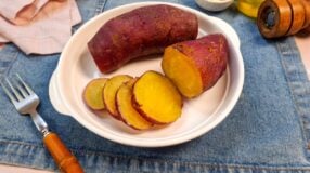 Batata-doce na panela de pressão