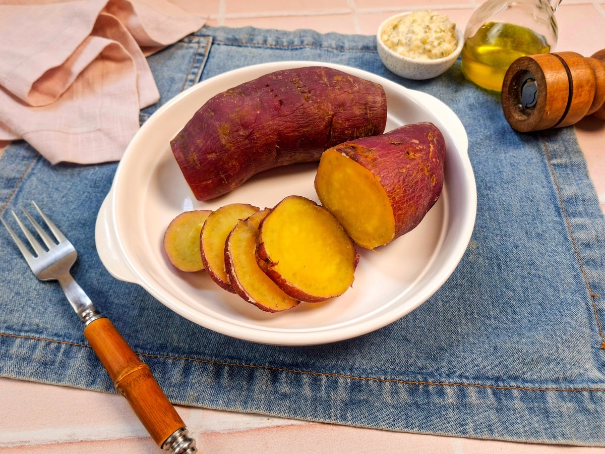 Batata-doce na panela de pressão