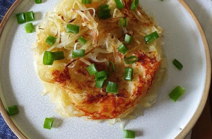 Batata-doce rosti com queijo branco