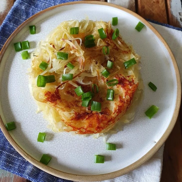 Batata-doce rosti com queijo branco