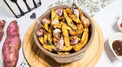 Batata-doce rústica na airfryer