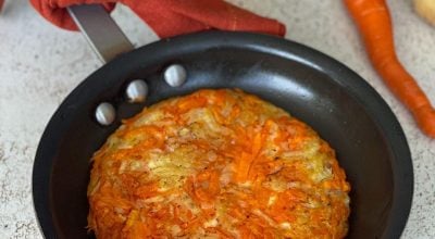 Batata e cenoura rosti com queijo