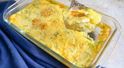Batata gratinada com creme de leite