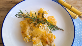 Batata gratinada com milho simples