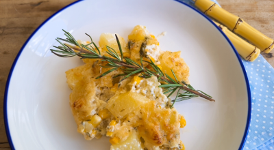 Batata gratinada com milho simples