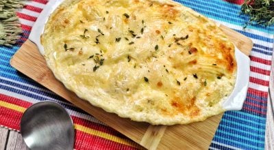 Batata gratinada com requeijão