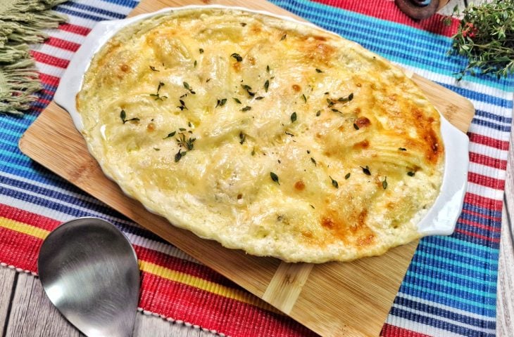 Batata gratinada com requeijão