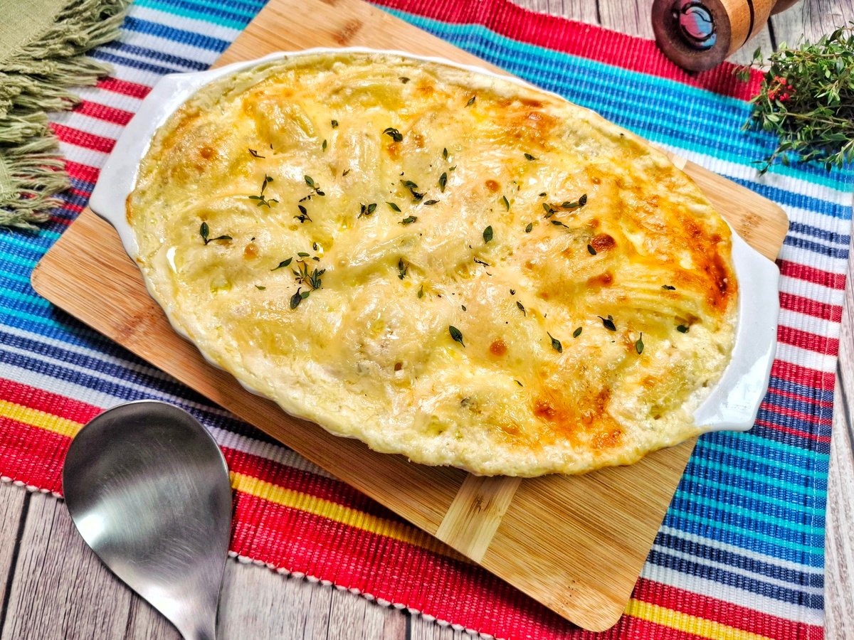 Batata gratinada com requeijão