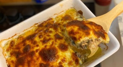 Batata gratinada com sardinha