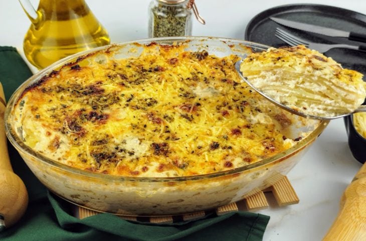Batata gratinada no forno