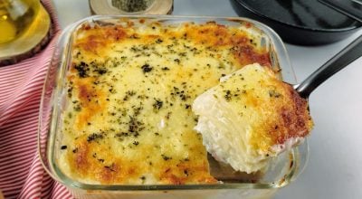 Batata gratinada sem creme de leite