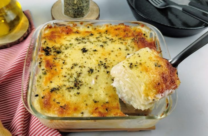 Batata gratinada sem creme de leite