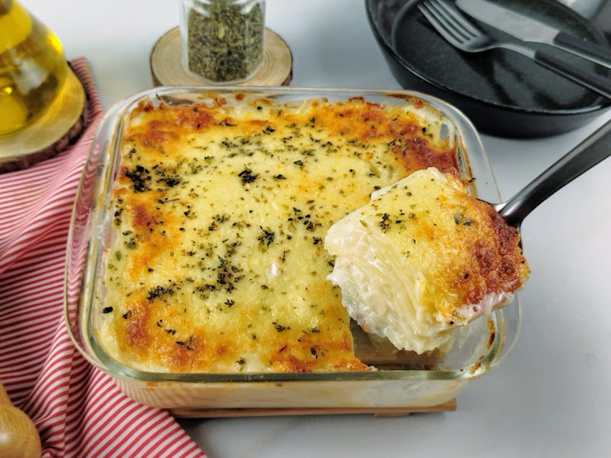 Batata gratinada sem creme de leite