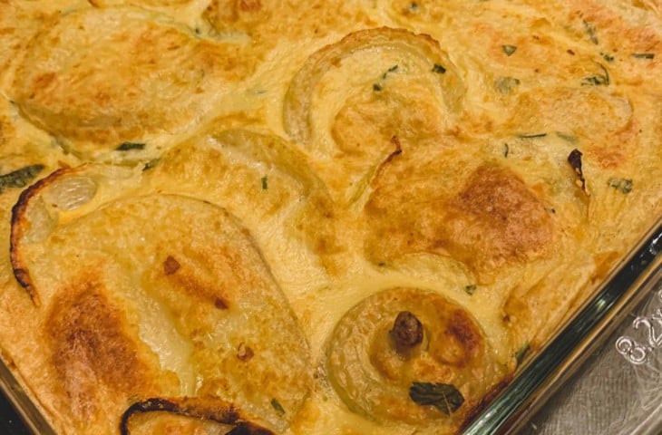 Batata gratinada vegana