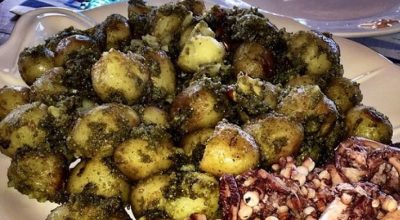 Batatinhas ao pesto de ora-pro-nobis