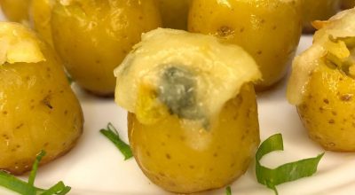 Batatinhas recheadas com bacalhau