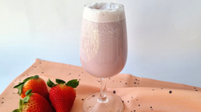 Batida de vinho com morango