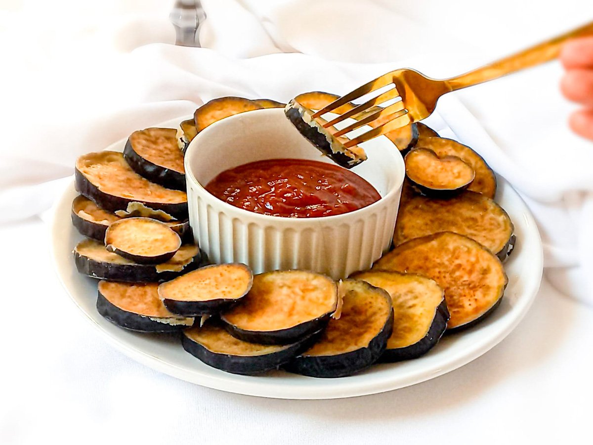 Berinjela empanada com farinha de trigo