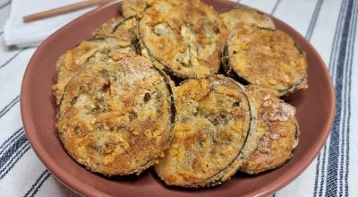 Berinjela empanada crocante no forno