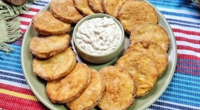 Berinjela empanada frita
