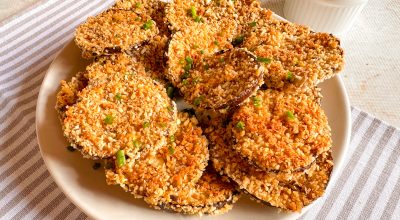 Berinjela no forno crocante