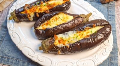 Berinjela recheada na airfryer