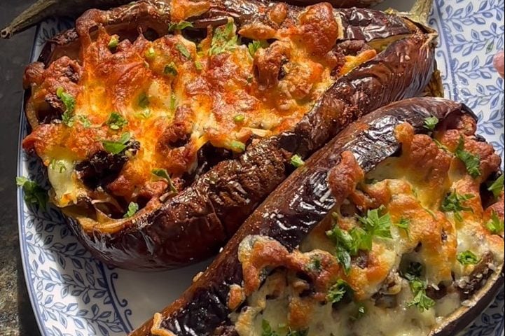 Berinjela recheada na airfryer