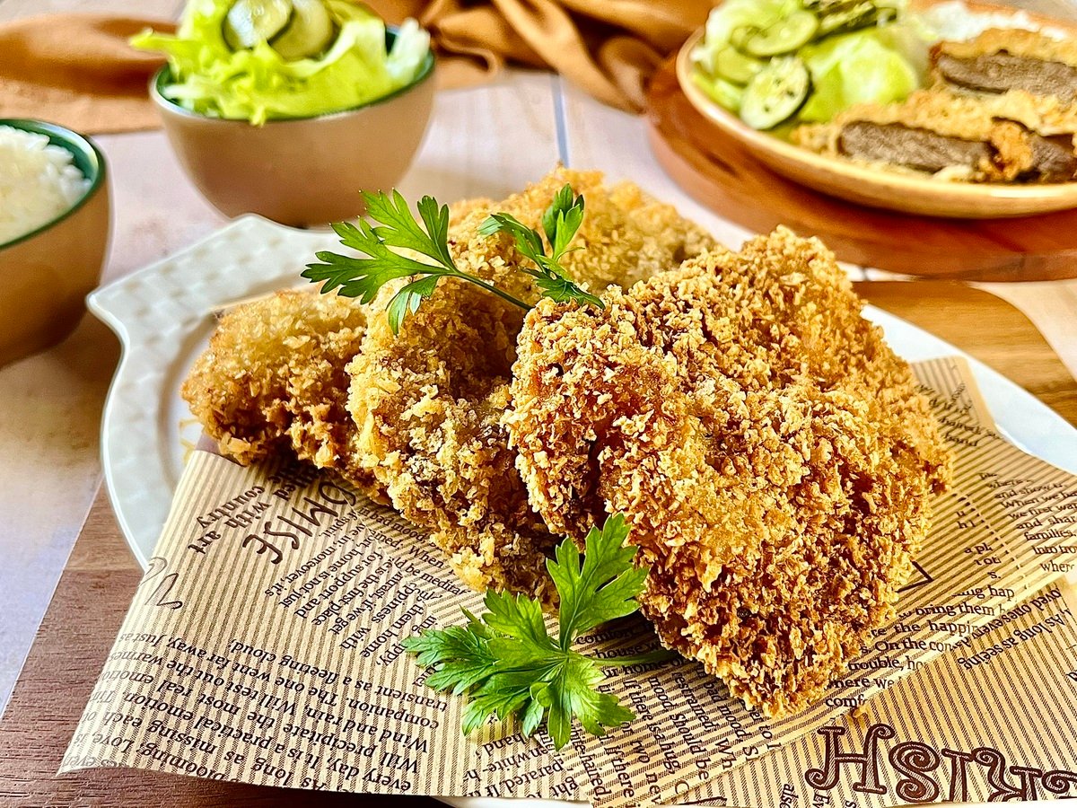 Bife à milanesa com trigo