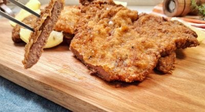 Bife à milanesa sem farinha de rosca