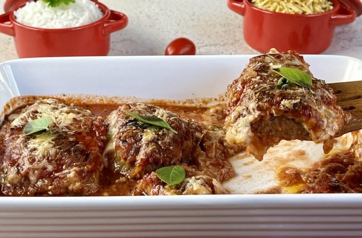 Bife à parmegiana de forno