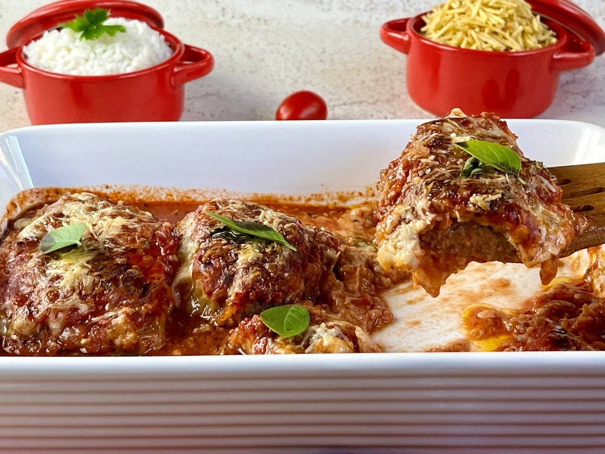 Bife à parmegiana de forno