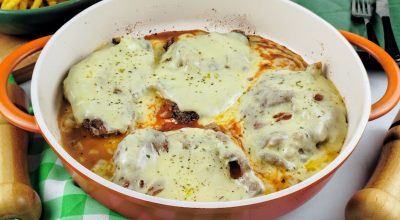 Bife à parmegiana sem farinha de rosca